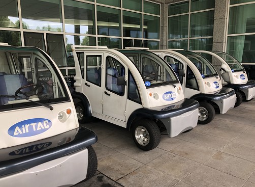 Carros eletricos na fabrica da Airtac